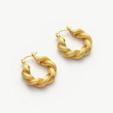 Double Rope Hoop Earrings, showcasing chic twists of fashion with their double rope design, these earrings enhance your style with a modern and trendy flair