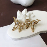 Graceful Flight: Butterfly Crystal Stud Earrings, a graceful