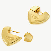  Heart Hoop Earrings in dazzling gold, symbolizing eternal love and elegance with their heart-shaped design, perfect for any occasion