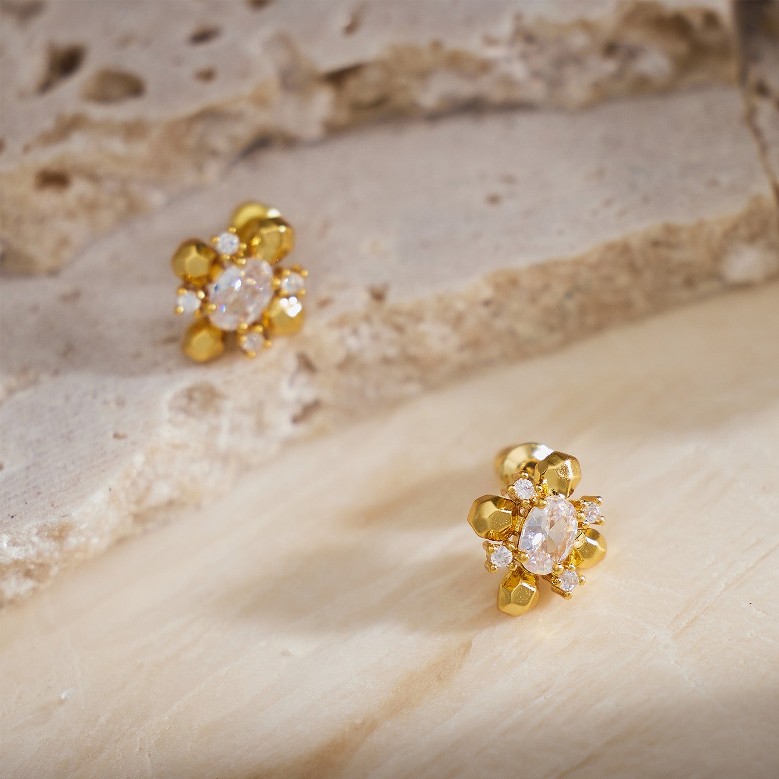 Chic and Shimmering: Crystal Stud Earrings, a chic and shimmering accessory that effortlessly elevates your everyday or evening look