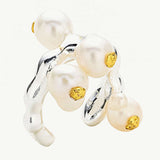 Baroque Pearl Ear Cuff in silver, a contemporary and versatile accessory that effortlessly complements any ensemble