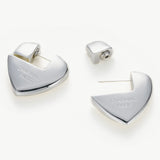 Heart Hoop Earrings in Silver, featuring timeless silver hearts that symbolize enduring love and style, a classic addition to your jewelry collection