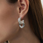 Ring Entwine Chunky Earrings, exuding timeless elegance with silver entwined rings, these earrings provide a classic and versatile accessory for any occasion