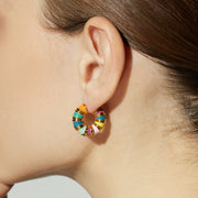 Hoop Earrings with a burst of multicolor hues, making a bold and bright statement that adds a touch of excitement to your style