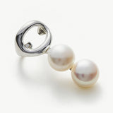 Silver Pearl Ear Cuff, a timeless choice that elevates your ear with a hint of silver sophistication