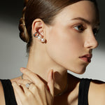 Pearl Ear Cuff in silver, a lustrous and chic piece that enhances your look with radiant shine