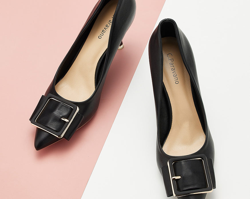 Elegant-black-pumps-with-buckle-detailing_-adding-a-touch-of-sophistication-and-style