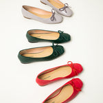    Elegant-dark-green-bowknot-ballet-flats-featuring-a-suede-toe_-adding-a-touch-of-sophistication