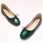 Elegant-dark-green-bowknot-ballet-flats-featuring-a-suede-toe_-adding-a-touch-of-sophistication