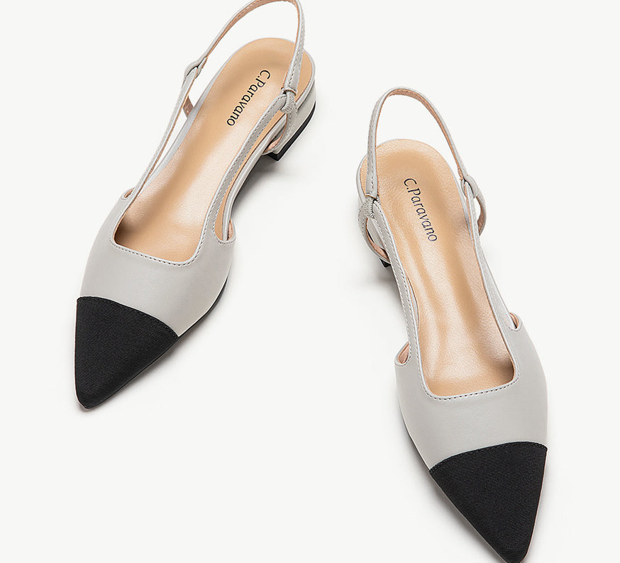 Elegant grey slingback flats for women - a comfortable and stylish choice.