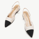 Elegant white slingback flats for women - a comfortable and stylish choice.