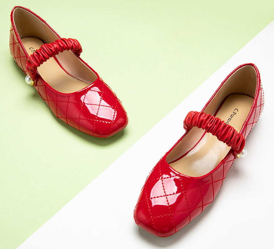 Eye-catching-red-square-toe-flats-combining-fashion-and-comfort-seamlessly