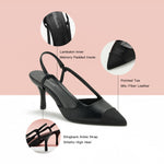 Black Slingback Pumps with a pointed toe, a chic and minimalist addition to elevate your footwear collection