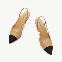 Pointed Toe Slingback Pumps (Helen) (SALE)（EU）