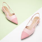  Pink Elegant Pointe Toe Slingback Flats, a feminine and stylish choice for a playful and vibrant look