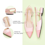 Pink Pointe Toe Flats with a slingback, a sweet and versatile addition to your footwear collection