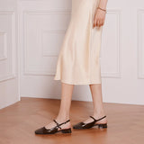 Square-Toe Slingback Flats (Felicia)