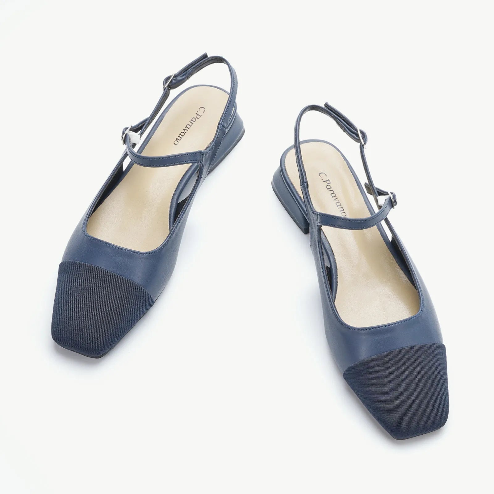Square-Toe Slingback Flats (Felicia)(SALE)