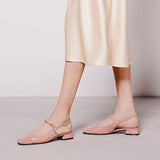 Square-Toe Slingback Flats (Felicia)