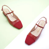 Square-Toe Slingback Flats (Felicia)