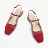 Square-Toe Slingback Flats (Felicia)