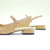 スクエアトゥ スリングバックフラットシューズ (フェリシア)(SALE)（EU）