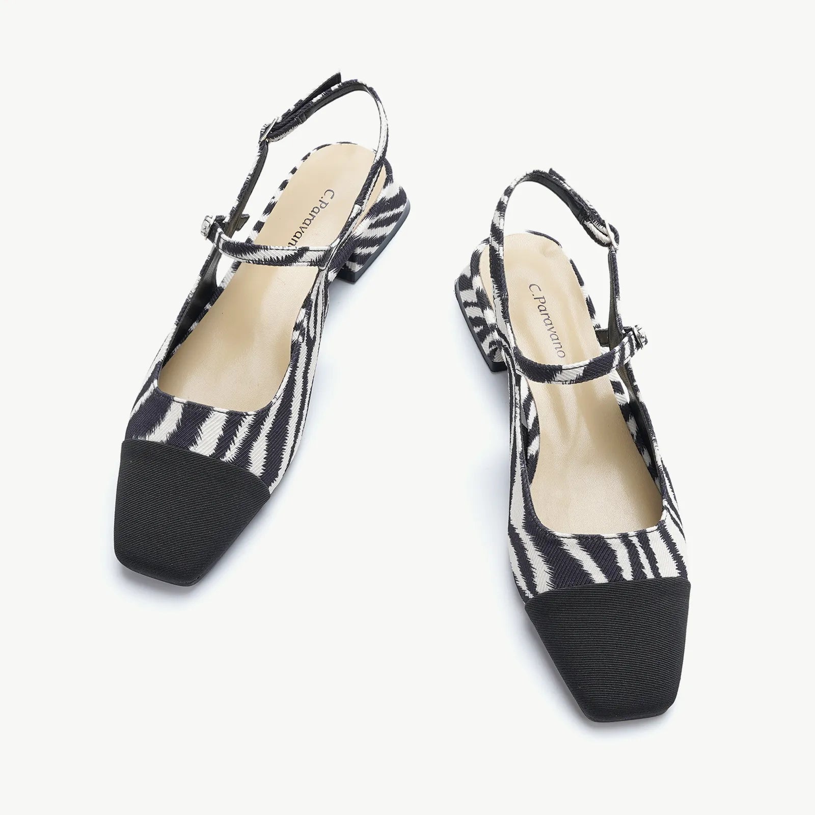Square-Toe Slingback Flats (Felicia)(SALE)