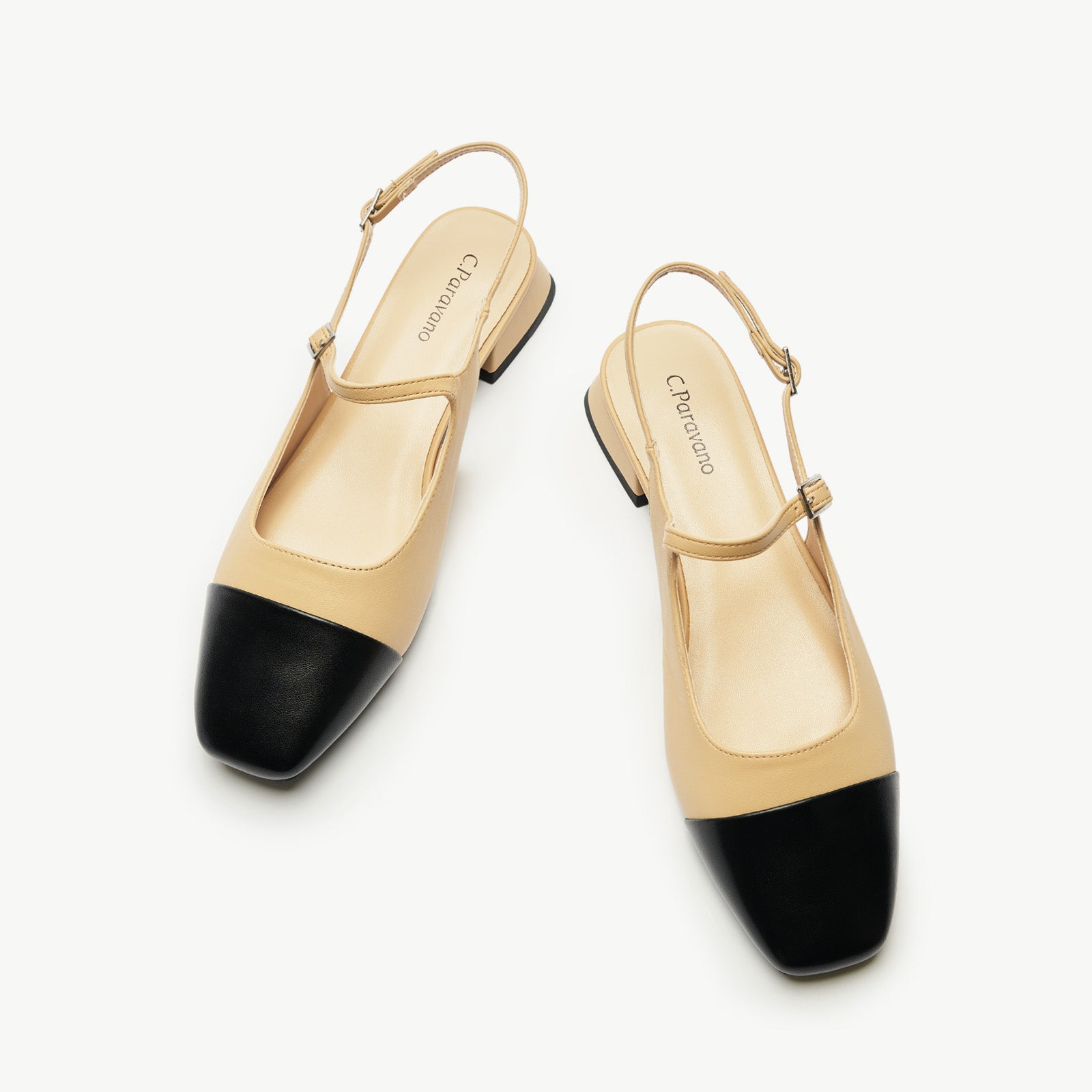 Square-Toe Slingback Flats (Felicia)