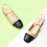 Square-Toe Slingback Flats (Felicia)