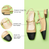 Square-Toe Slingback Flats (Felicia)