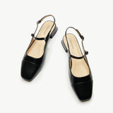Square-Toe Slingback Flats (Felicia)