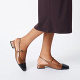 Square-Toe Slingback Flats (Felicia)
