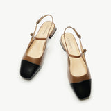 Square-Toe Slingback Flats (Felicia)
