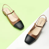 Square-Toe Slingback Flats (Felicia)
