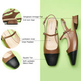 Square-Toe Slingback Flats (Felicia)