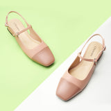 Square-Toe Slingback Flats (Felicia)