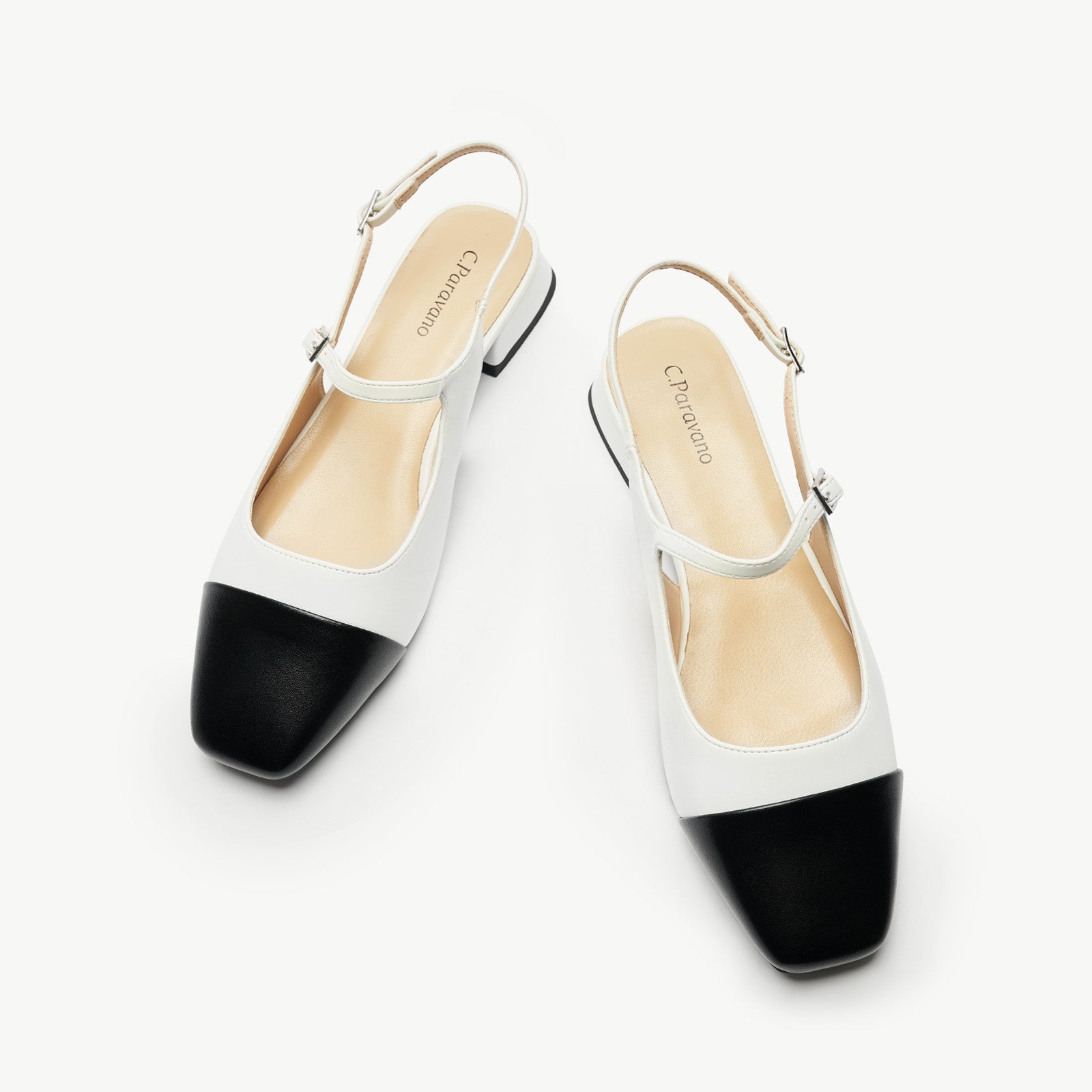 Square-Toe Slingback Flats (Felicia)