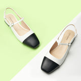 Square-Toe Slingback Flats (Felicia)