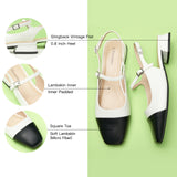 Square-Toe Slingback Flats (Felicia)