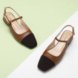 Square-Toe Slingback Flats (Felicia)