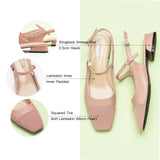 Pink Slingback Flats with a squared toe, a sweet and versatile addition to your footwear collection.