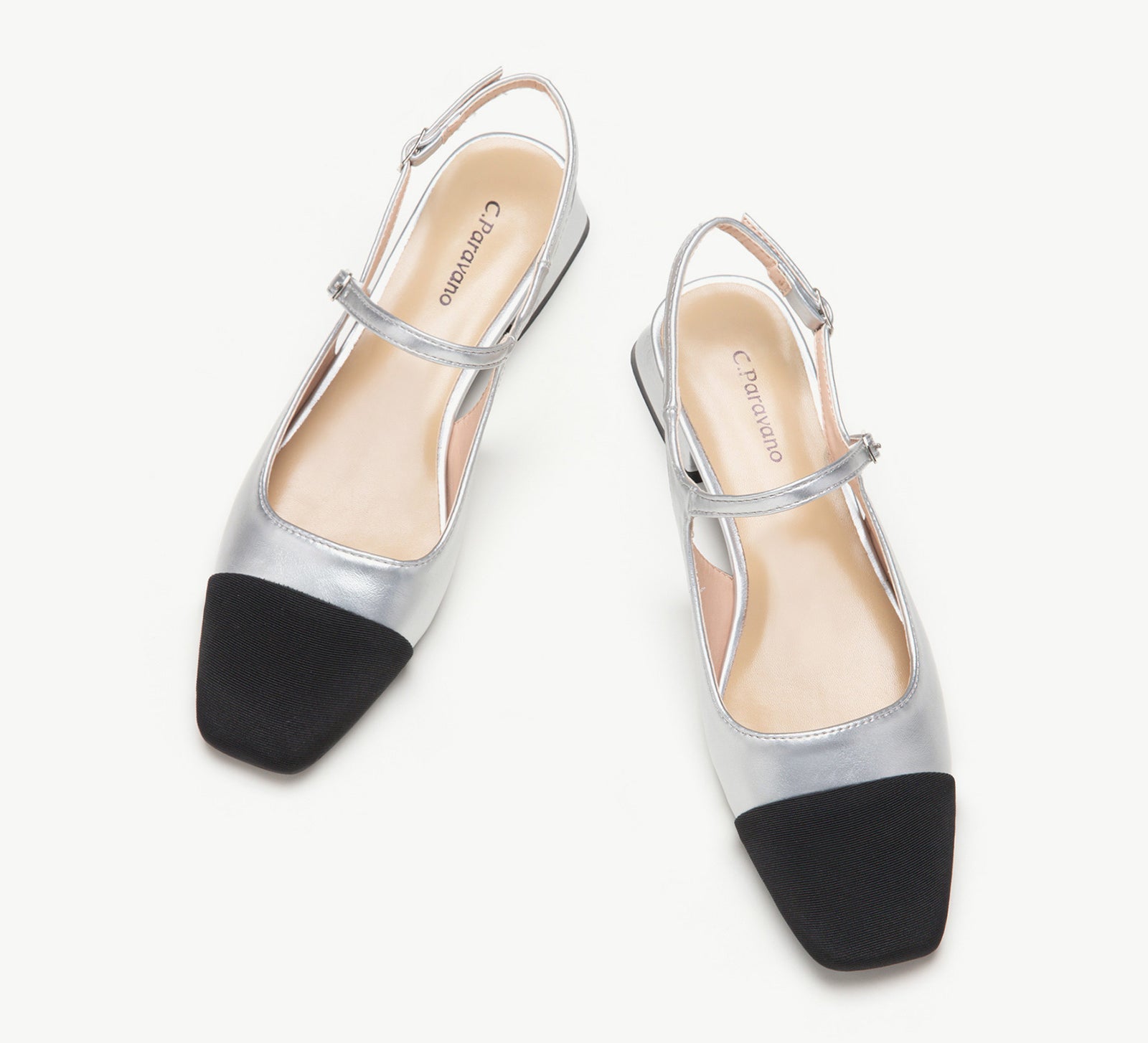 Squared Toe Slingback Flats