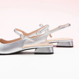 Square-Toe Slingback Flats (Felicia)