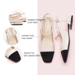 Squared Toe Slingback Flats in White, providing a refined and understated touch to your ensemble