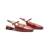Square-Toe Sleek Slingback Flats (Felicia)