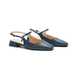 Square-Toe Sleek Slingback Flats (Felicia)