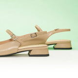 Square-Toe Sleek Slingback Flats (Felicia)