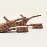 Square-Toe Sleek Slingback Flats (Felicia) Leopard