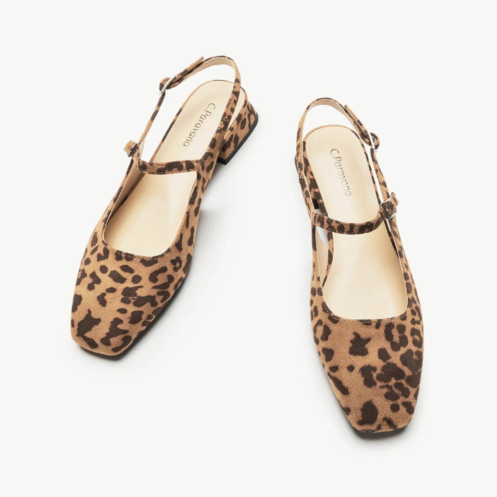 Square-Toe Sleek Slingback Flats (Felicia)