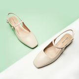 Square-Toe Sleek Slingback Flats (Felicia)